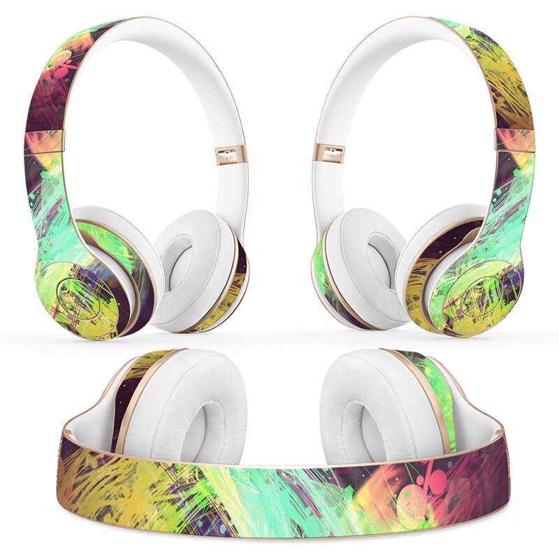 colorful Headphone Sticker for Beats Solo 2 solo 3 Wireless Headphone skin sticker for solo2 solo3 vinyl sticker: TN-Solo2-0074