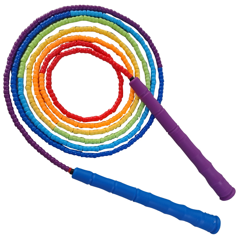 NEVERTOOLATE SOFT PVC beads freestyle long handle Bamboo Skipping Rope beaded Skipping Rope Indoor Sports: Burgundy