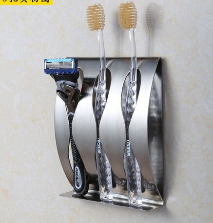 Rvs wall mount tandenborstelhouder 3 positie zelfklevende tandenborstel Organizer box badkamer accessoires