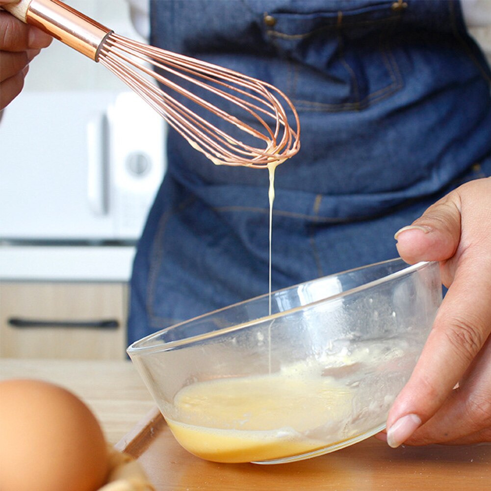 Batidora Manual de acero inoxidable ergonómica para cocinar batidor de huevos con mango batidor de crema herramienta de cocina portátil Manual: L