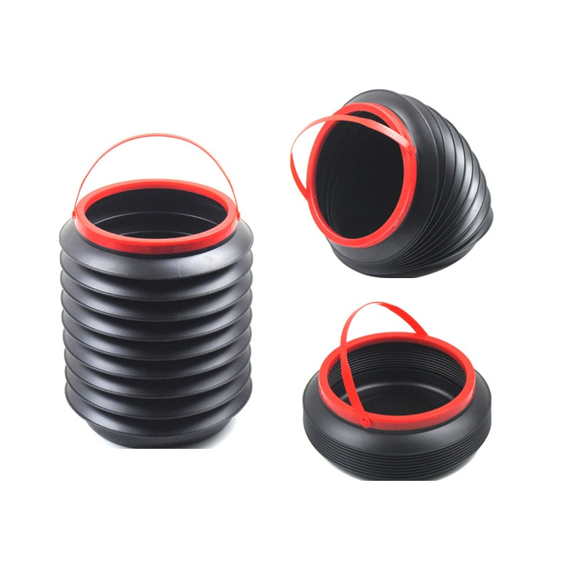 Cubos de basura multifunción para coche, cubo telescópico de 4L, Cubo de almacenamiento de plástico para basura