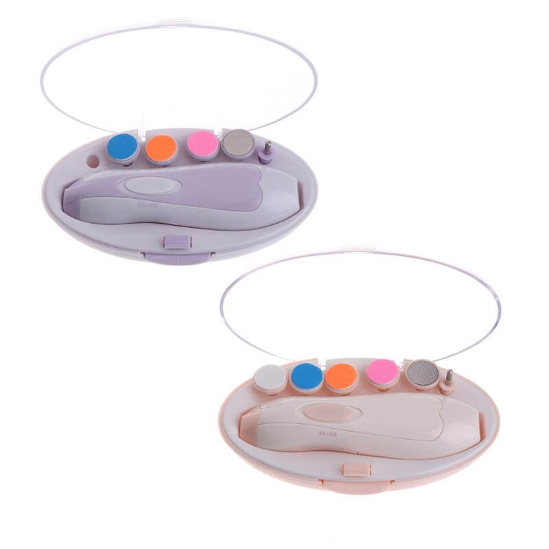 Elektrische Baby Nail Care Set Met Led Veiligheid Nail Trimmer Polish Manicure Pedicure Clipper Cutter Schaar Kids Nail Care