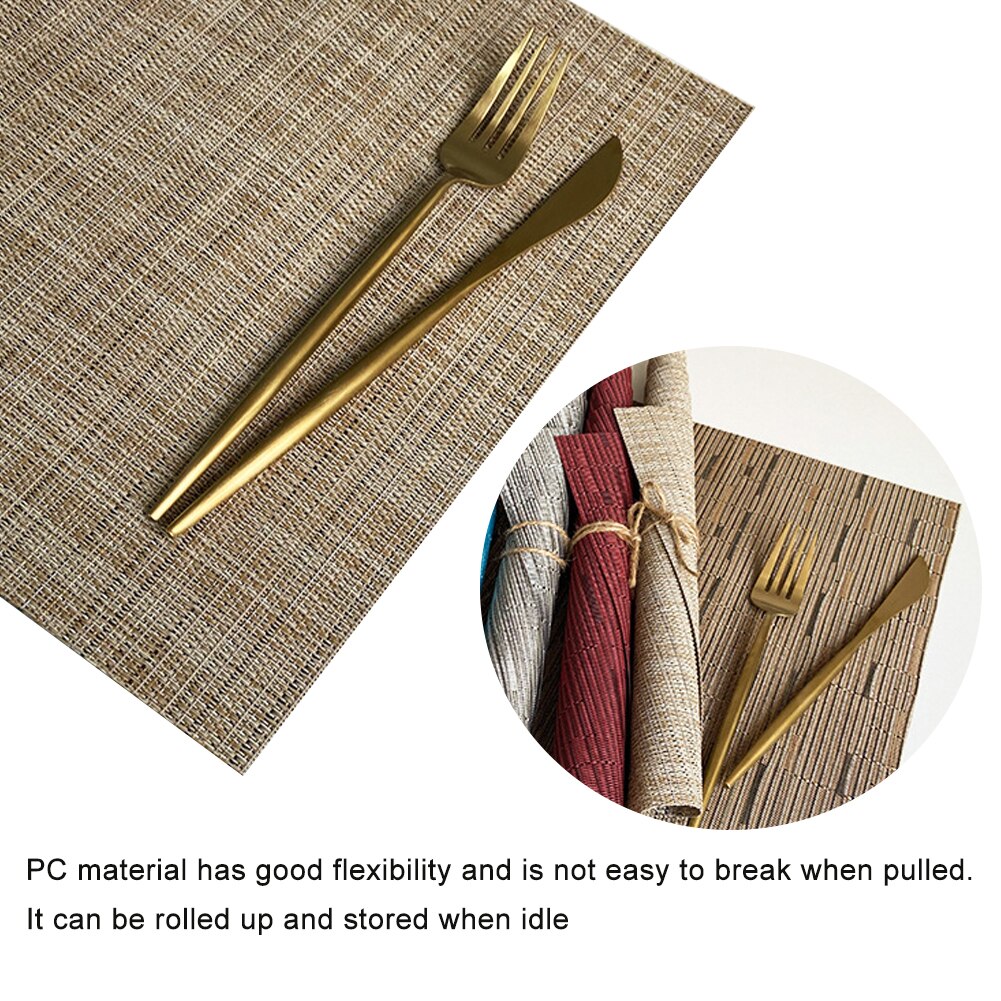 4pcs Rectangle Washable Picnic Vinyl Modern Restaurant Home Placemat Set Anti Slip Heat Resistant Nordic Style Dining Table