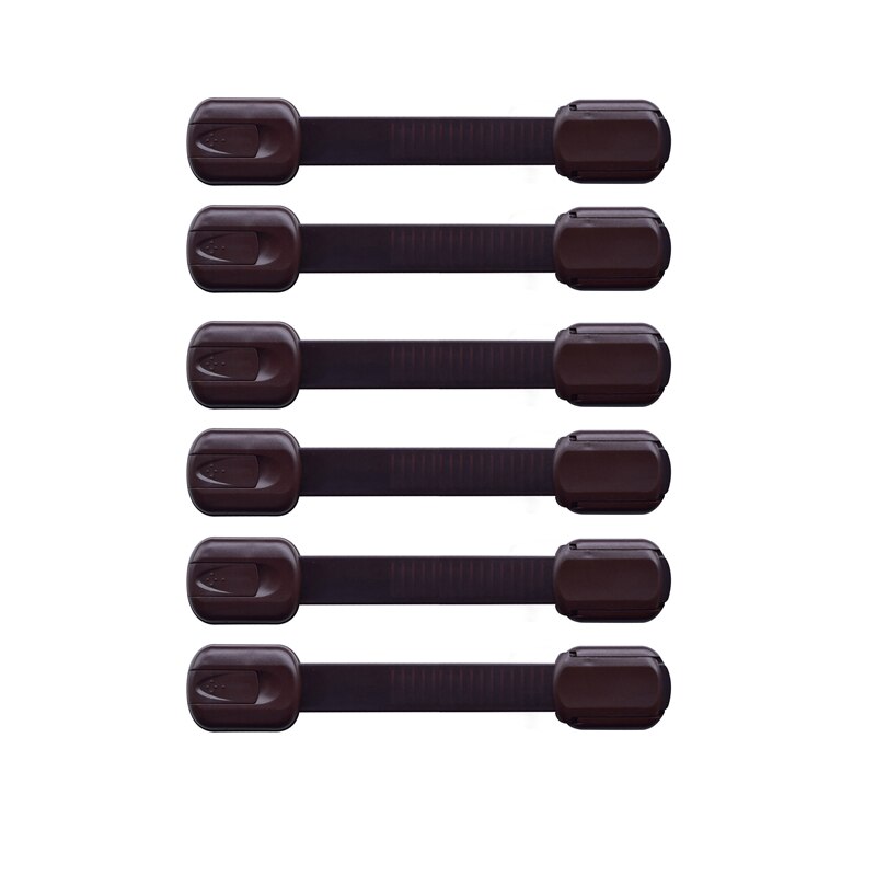 TUSUNNY 6 Pcs Magnetic Children Safety Drawer Lock Limiter Infant Baby Drawer Latch Cabinet Protection Security Invisible Locks: brown 6pcs