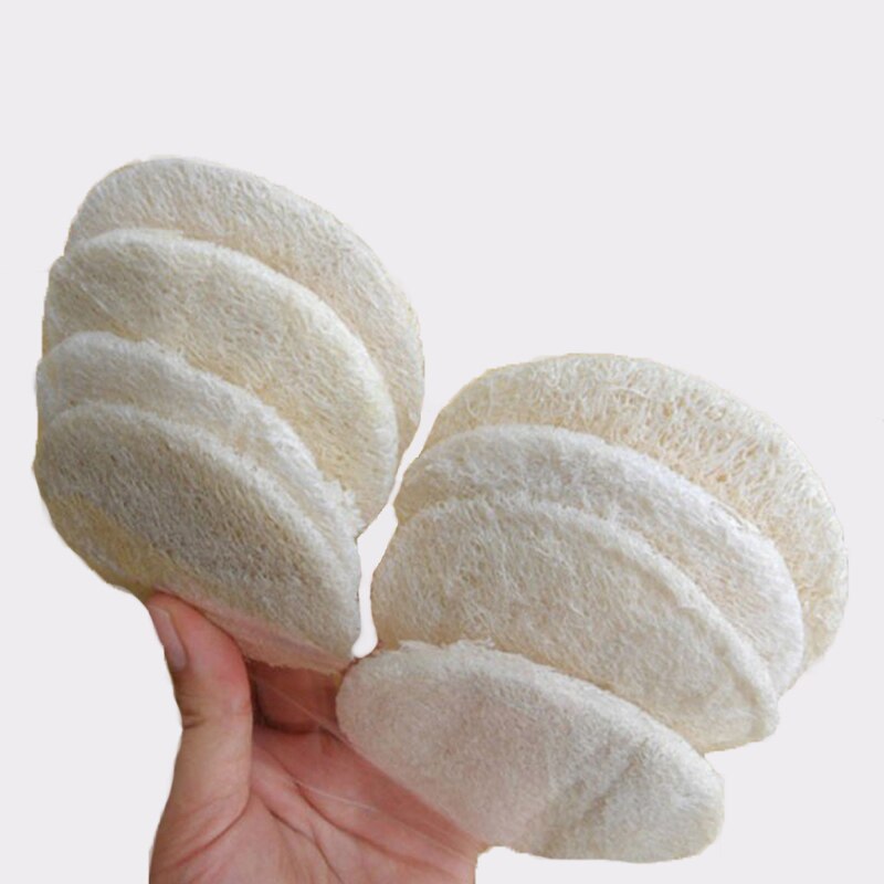 40pcs Natuurlijke Loofah Luffa Loofa Facial Pad Spons Wrijven Exfoliëren Bad Handschoen Ovale Badhanddoek