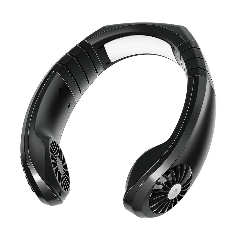 Usb Micro Draagbare 2 In 1 Luchtkoeler Mini Elektrische Airconditioner Draagbare Opknoping Hals Fan: Black