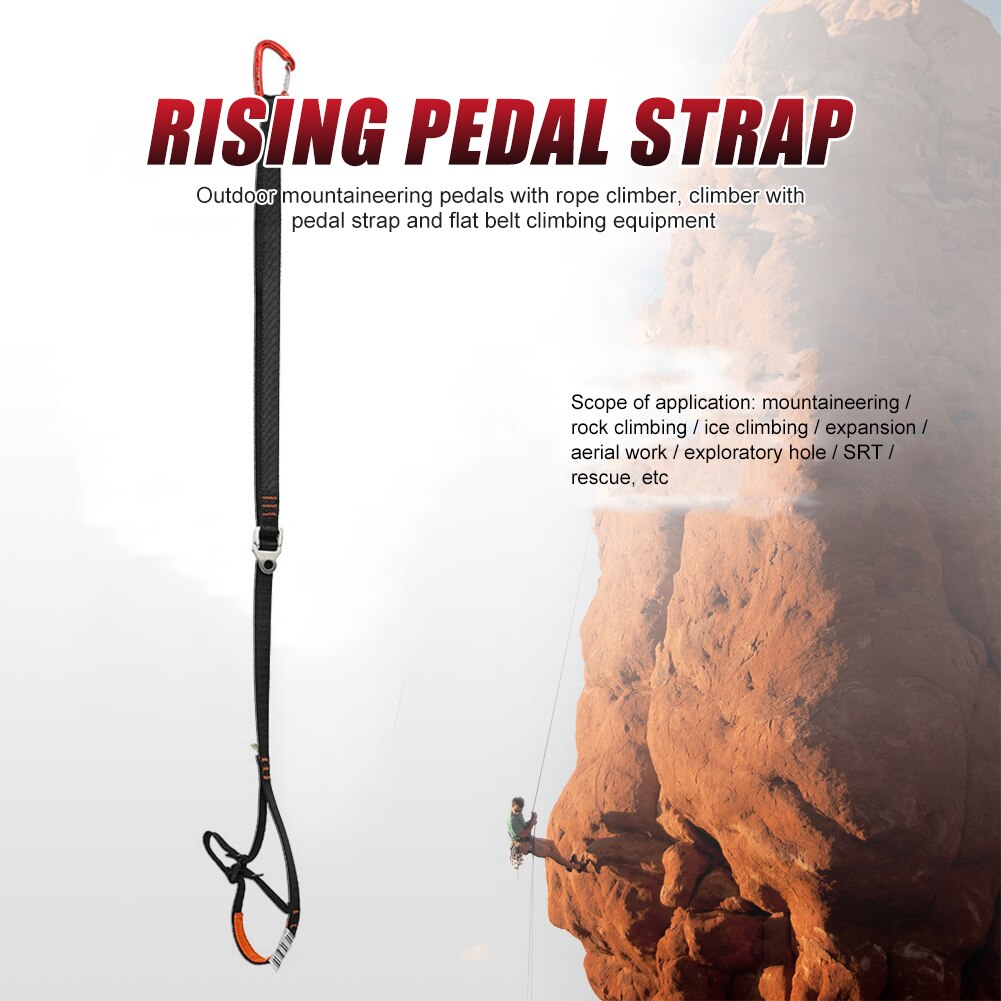 Adjustable Climbing Ascender Strap Rock Rope Foot Pedals Belt Outdoor Mountain Hiking Aerial Work RESCUE Equipment