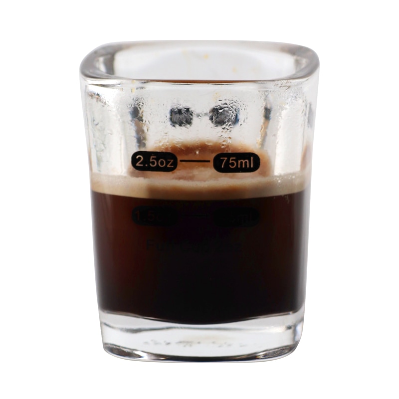 60ml/75ml carré épaissi tasse à café expresso verre once tasse once tasse graduée tasse à mesurer tasse concentrée