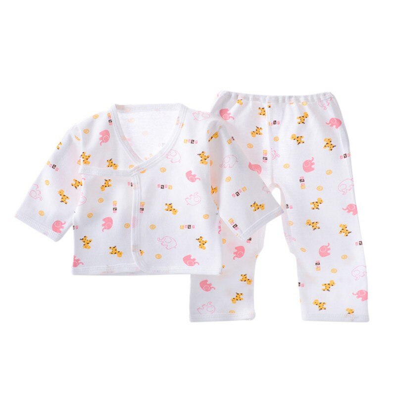 Smartbaby Underwear 2PCS Casual Clothes 0-3 M born Infant Baby Cotton Set Boys Girls Suit Breathable Cartoon Animal Pattern: P