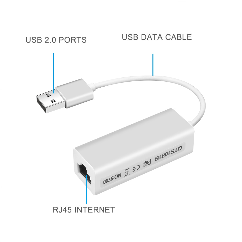 Kebidumei haute vitesse 10/100 Mbps USB vers RJ45 LAN adaptateur USB 2.0 Ethernet réseau LAN adaptateur carte adaptateur pour Windows 7 ordinateur portable
