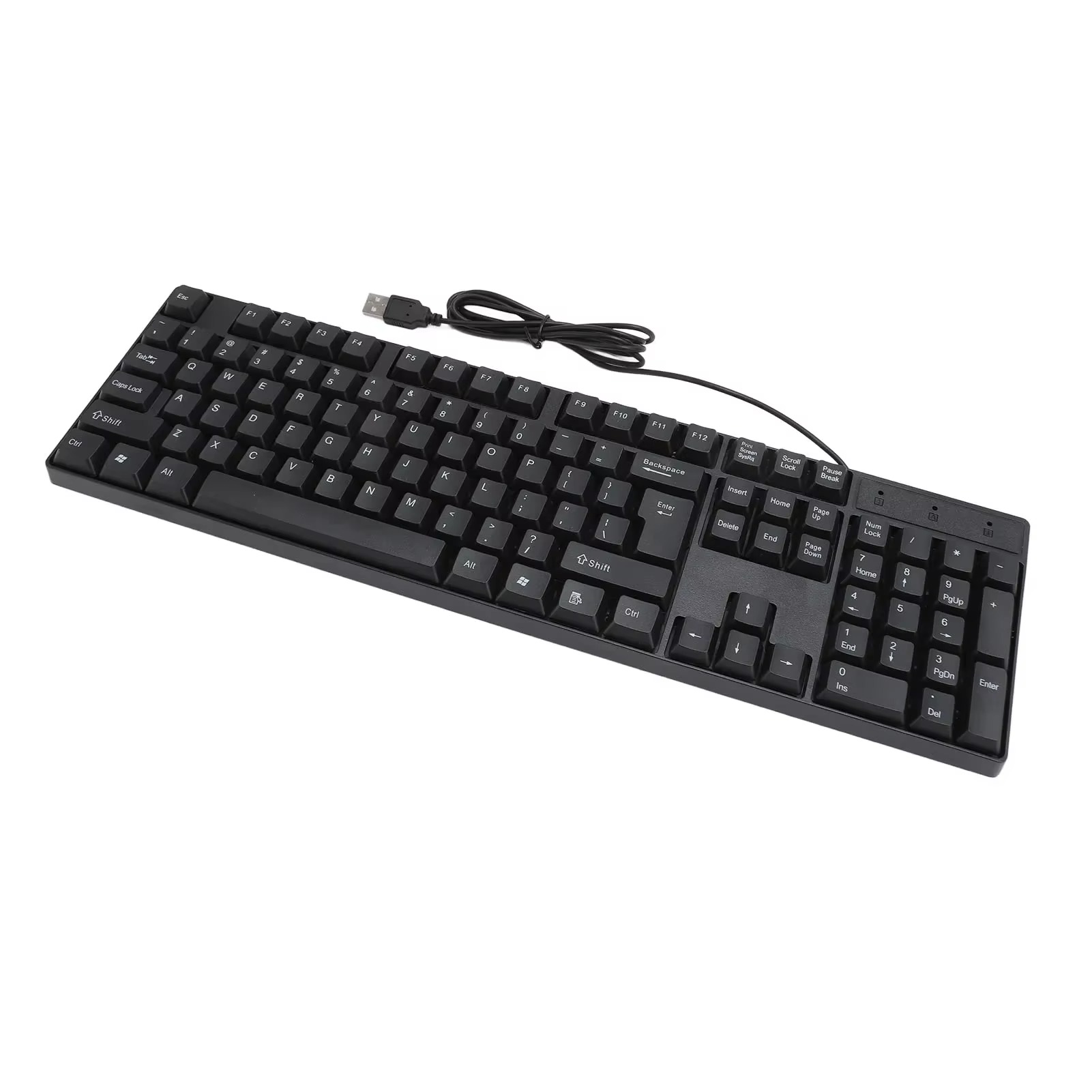 104-klawiszowa klawiatura przewodowa USB angielski/rosyjski/hiszpański/francki język ergonomiczna konstrukcja klawiatura do gier do laptopów biurowych