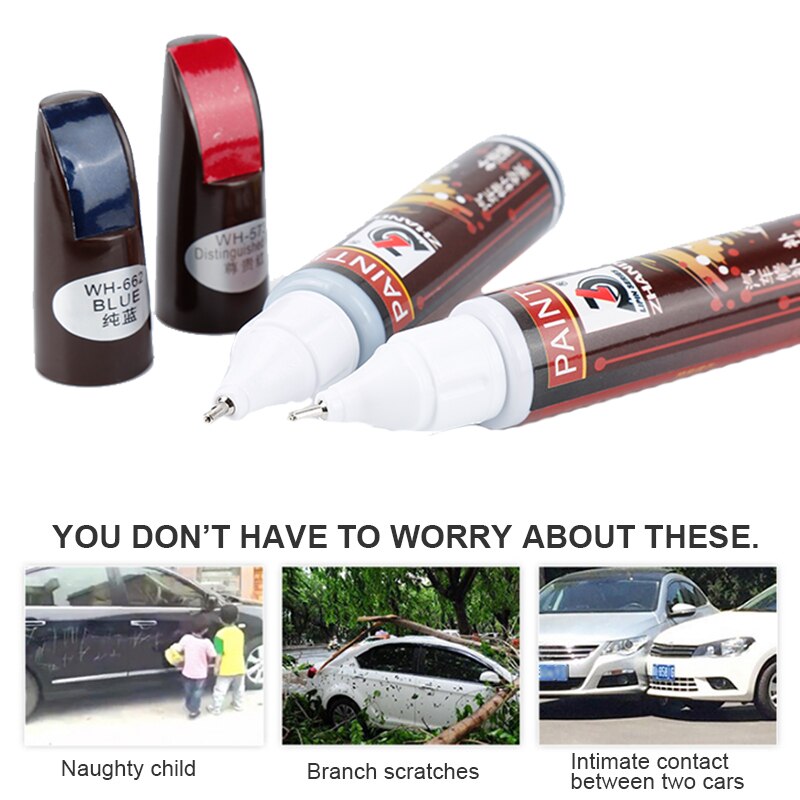 8 couleurs voiture Auto manteau Scratch clair réparation peinture stylo retoucher imperméable à l'eau dissolvant applicateur outil pratique