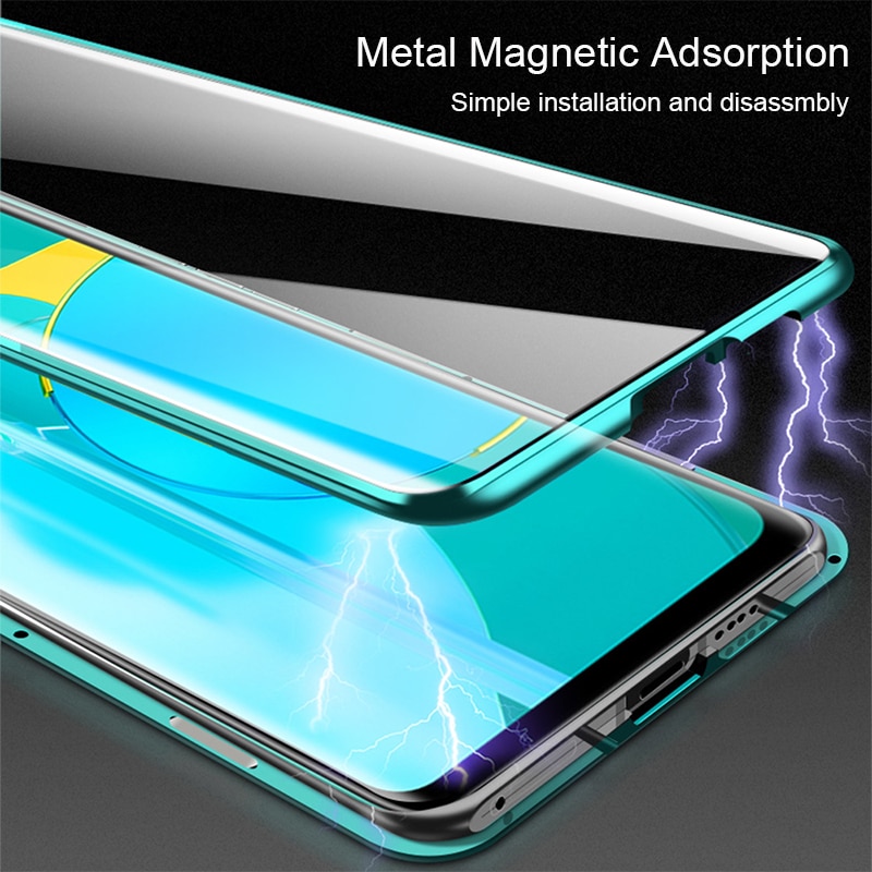 Magnetic Metal Case For Huawei Honor 9A Case Double Side Tempered Glass Cover Honor Play 9A 9 A Phone Case 360° Full Protection