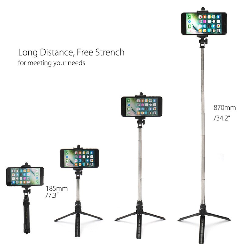 Uitschuifbare Draadloze Afstandsbediening Selfie Stok Monopod 360 Graden Rotatie Mini Statief Voor iPhone 5 6 7 8 Plus X Smart mobiele Telefoon