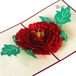 3d pioner handgjorda pop-up kort hälsning & kort i röd rosa tackkort för älskare grattis på födelsedagen vykort bröllop: Röd