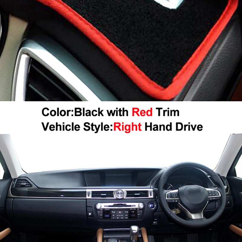 Car Inner Dashboard Cover DashMat Carpet For Lexus GS GS250 GS350 GS300h GS400h GS450h L10 - Rug Anti-UV Sun-Shade: Red RHD