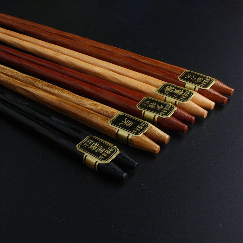 @ Herbruikbare 5 Paar Set Handgemaakte Bamboe Japanse Natuurlijke Houten Eetstokjes Sushi Voedsel Multi Kleur Houten Chop Sticks