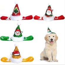 Verstelbare Pet Kerst Hoed Klassieke Vier-Kleur Hond Kat Kerst Hoed Elastische Koord