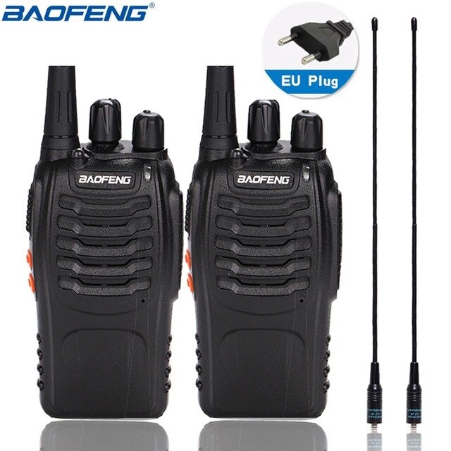 1 Of 2 Stuks Baofeng BF-888S Walkie Talkie 5W Two-Way Radio Draagbare Cb Radio Uhf 400-470Mhz 16CH Comunicador Zender Transceiv: eu plug 771 anten