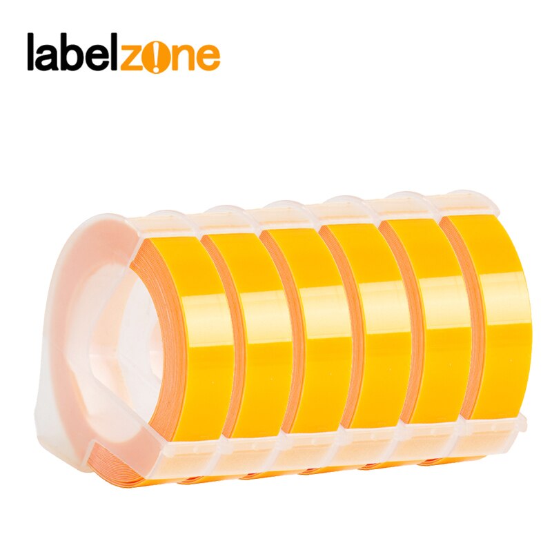 CIDY Mini Portable Printer DIY Handhold Typewriter Label Maker for MOTEX E101 Lettering Machine for 3D Embossing Manual Tape: 6 pcs yellow