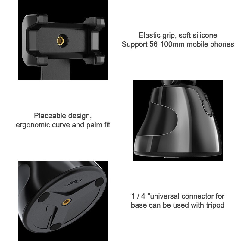 360 Rotation Auto Face Track Camera Smart Shoot Camera Portable Auto-tracking Capture Selfie Sticks Photo Vlog Live Video Record