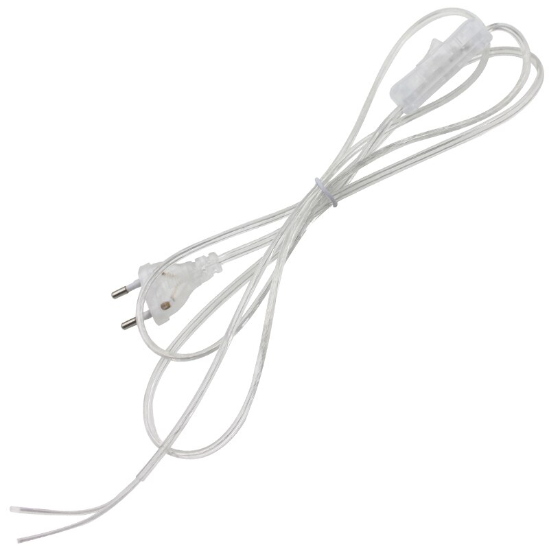 1.8m linjers kabel på av strømledning for led-lampe med knappbryter eu-plugglysbryter gjennomsiktig ledning 304 skjøteledning