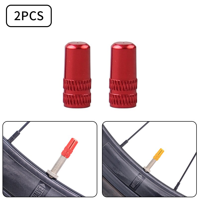 2PCS Tappo Della Valvola Della Bicicletta di Alluminio Della Bicicletta Presta Valvola Tappo di Alta Pressione Spikes Pneumatico Della Valvola Della Polvere Della Copertura MTB Della Bicicletta Della Bici accessori: Red B