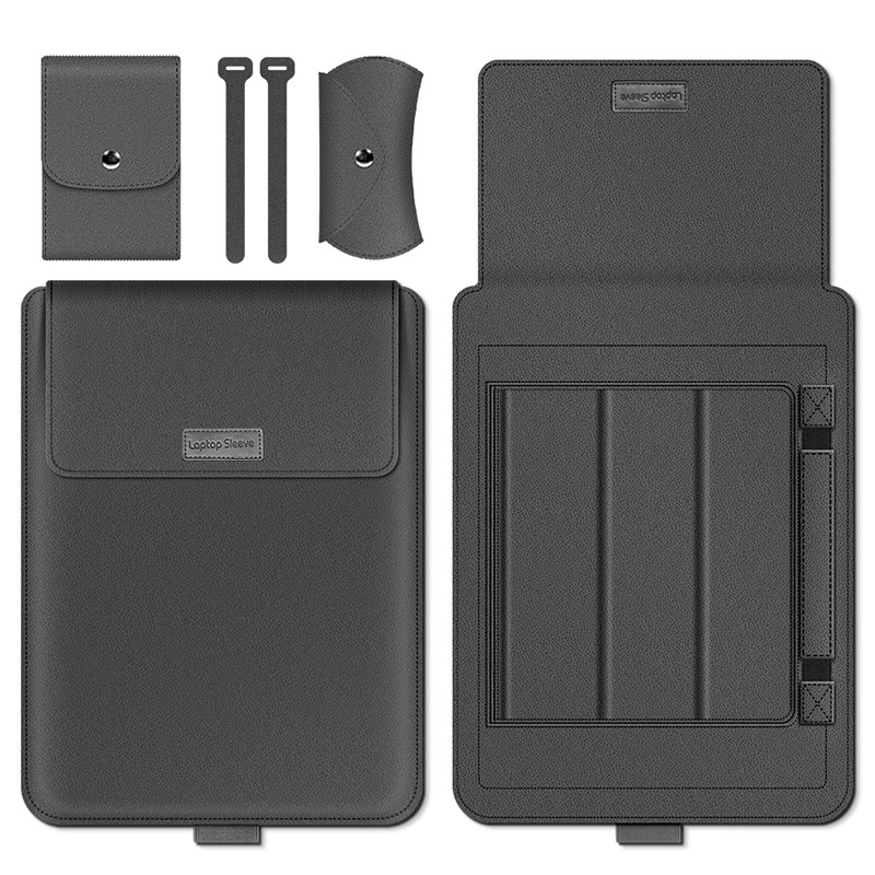Pour Acer Nitro V15 pochette d'ordinateur rabattable support pliable tapis de souris câble ceinture chargeur souris pochette étanche étui en cuir PU: Rose Rouge