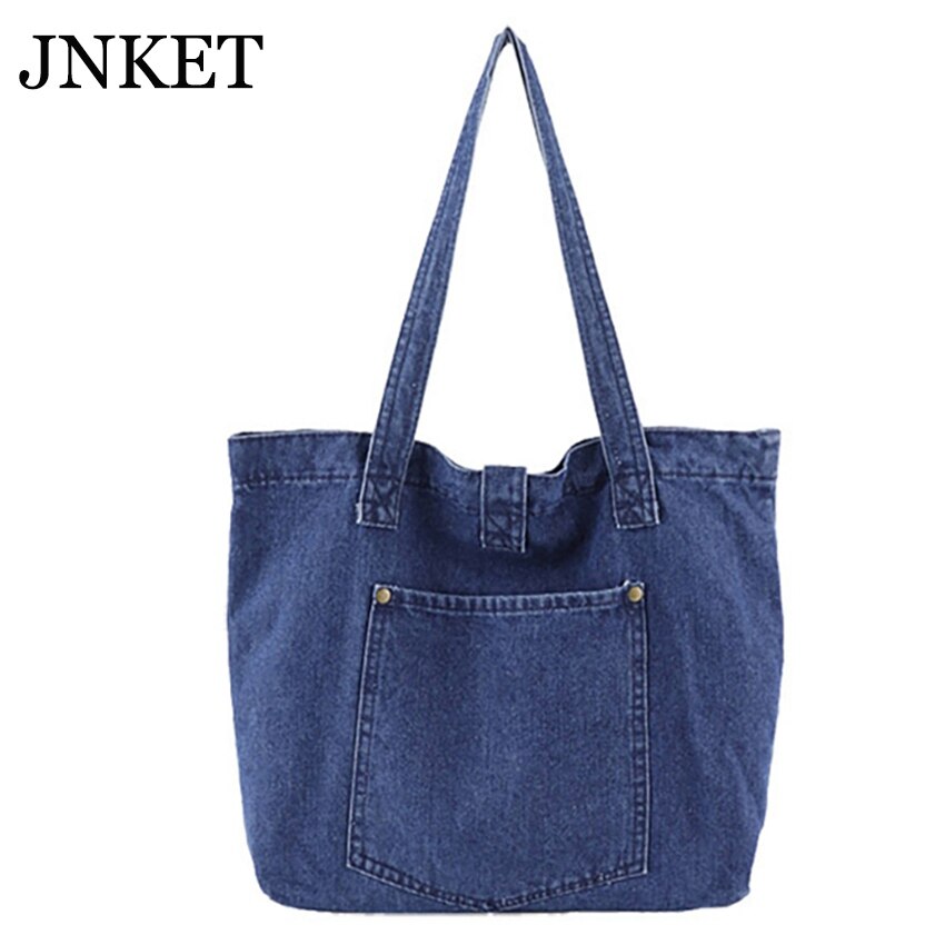JNKET Simple Women's Shoulder Bag Handbag Casual Denim Tote Bag Portable Bag Purse Sling Bag