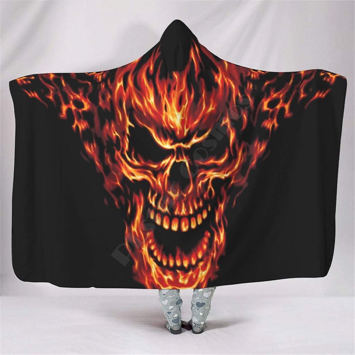 Viking Norse Huginn & Muninn Odin 'S Ravens Hooded Deken Volwassen Kleurrijke Kind Sherpa Fleece Wearable Deken Microfiber Beddengoed: 1 / Kid 130(H)150(W)
