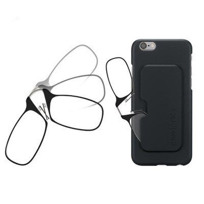 Tragbare Nase Clip Lesebrille Beinlosen Lesebrille Unisex Presbyopie Brille Mini Gläser Sticky Handy Fall: 100 / black