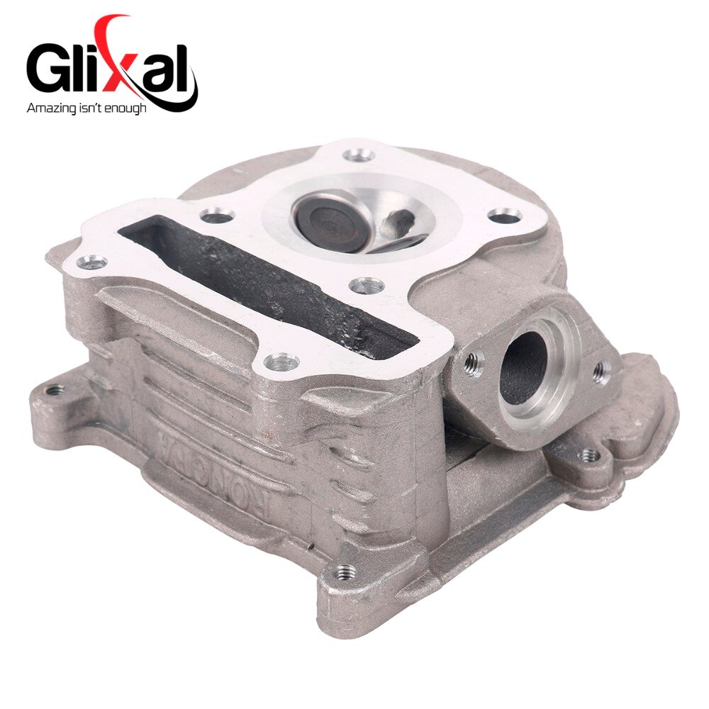 Glixal GY6 100cc Chinese Scooter Engine 50mm Big Bore Cylinder Head Assy for 4T 139QMB 139QMA Roketa ZNEN Moped (69mm valves)