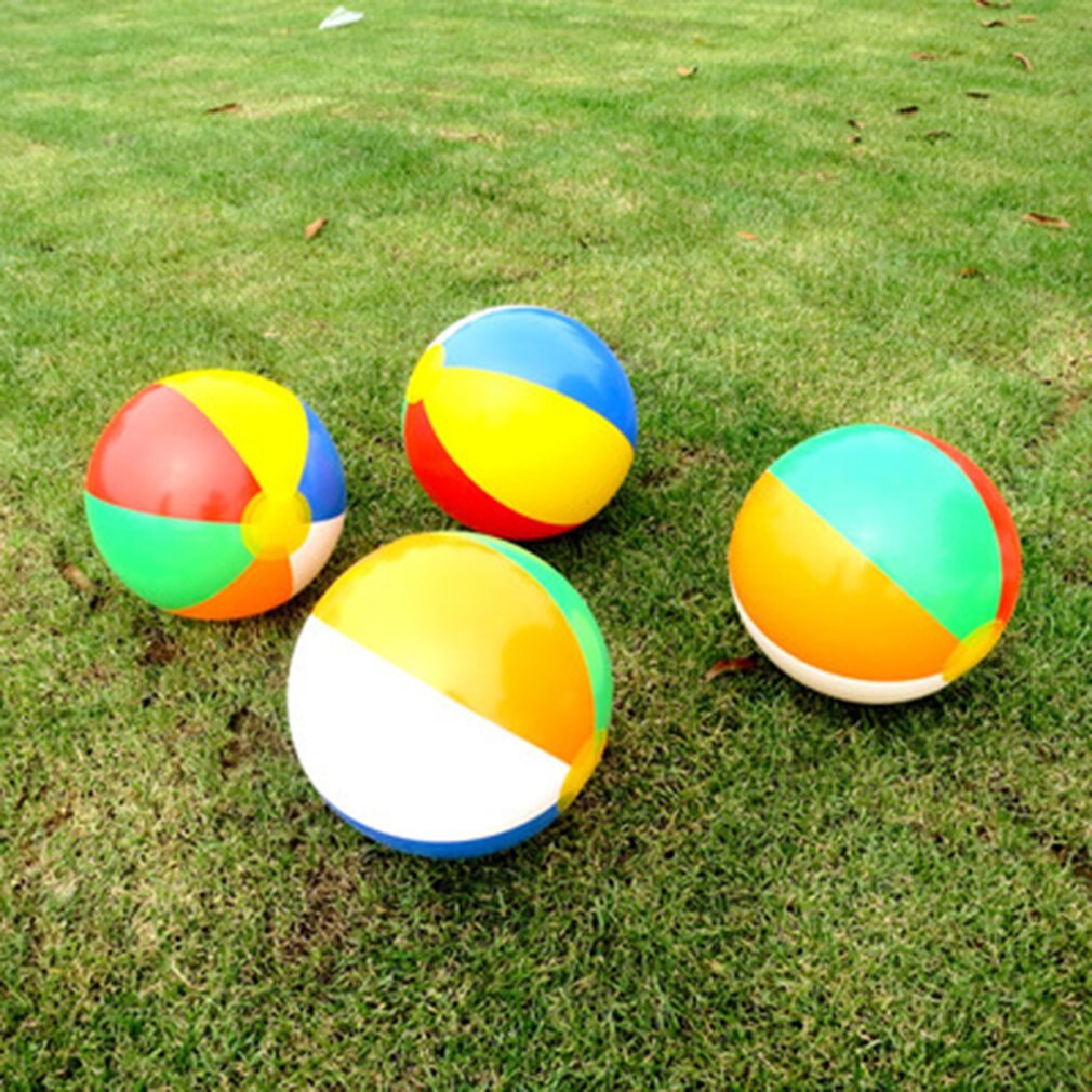 30Cm Color Inflatable Ball Children'S Play Water Polo 6 Color Beach Toy Ball Beach Ball Colorful