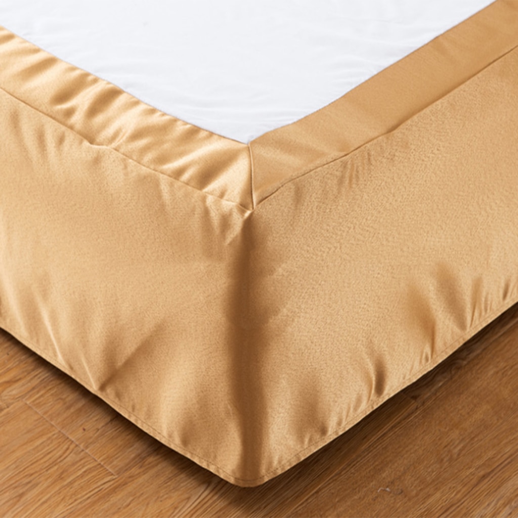 Luksus almindeligt farvet poly polyester platform base valance ark seng nederdel forklæde (fuld, dronning, king size valg)