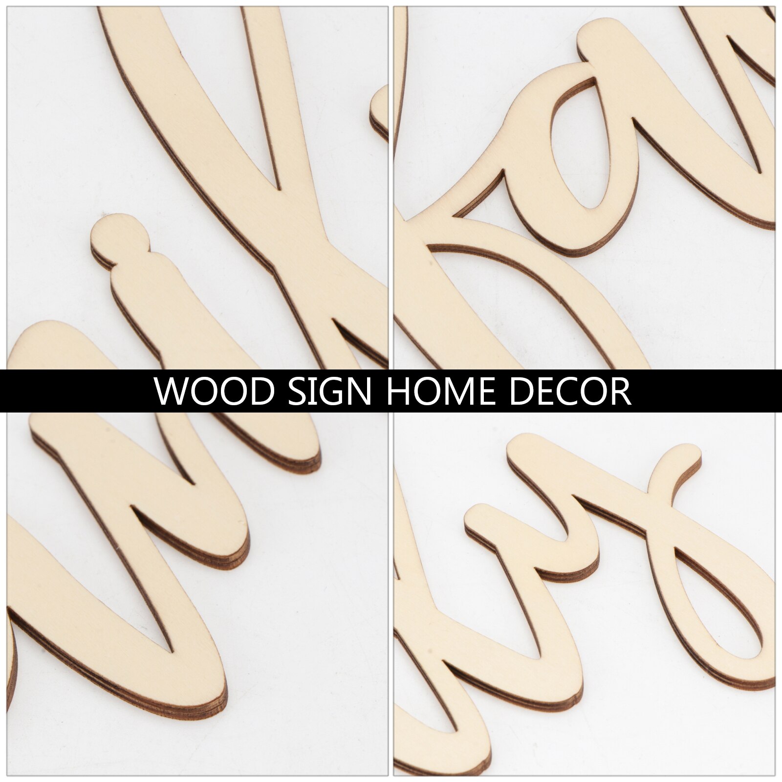 Family Wood Sign Home Décor Wall Art Unfinished 30.5x18x0.4cm