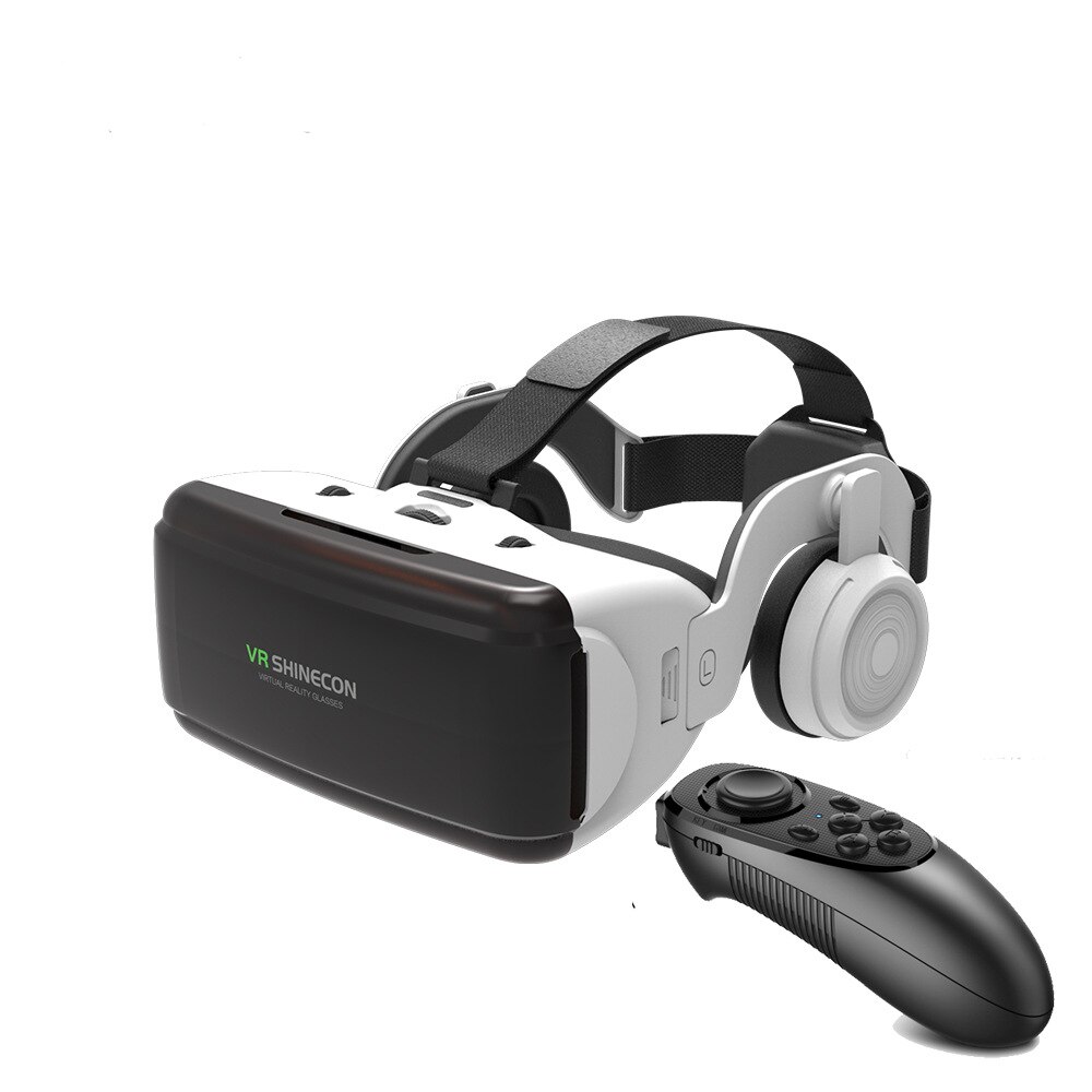 Originele Vr Virtual Reality 3D Bril Google Kartonnen Doos Stereo Vr 3D Doos Voor Ios Android Smartphone 3D Vr Bril headset: G06E add Gamepad 2