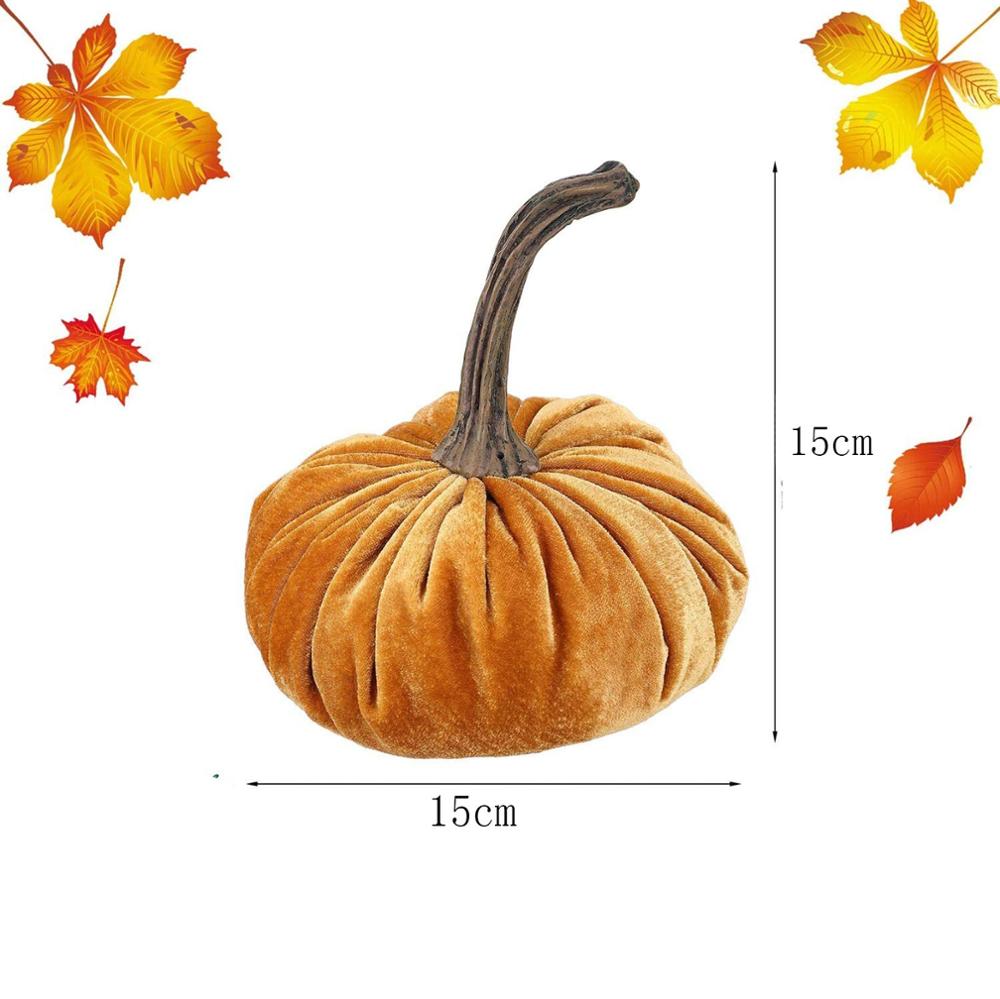 Jesienne Ozdoby-calabaza de terciopelo hecha a mano, decoración de calabaza, calabaza de peluche Súper suave, dekoración exquisita, herbist, citroille, artificial, 1 ud.