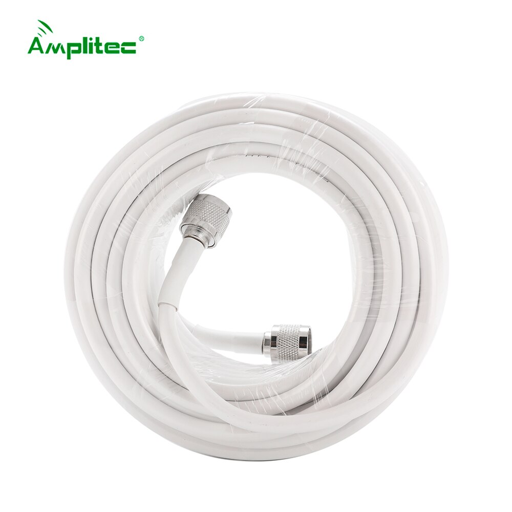 Amplitec 10 Meter Weiß Niedrigen Verlust 5D LMR 50Ohm RF Koaxialkabel N Stecker auf N Stecker Für Signal Verstärker zellular Verstärker