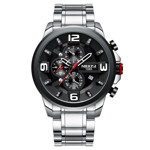 NIBOSI hommes montres haut de gamme de luxe grand cadran montre de Sport plein acier étanche affaires horloge numérique Relogio Masculino: 3