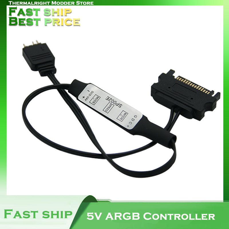 5V 3Pin RGB ARGB AURA Controller Manual SATA Power Supply LED Lighting Stripe Fan For Computer Case Water Cooling kit 35CM