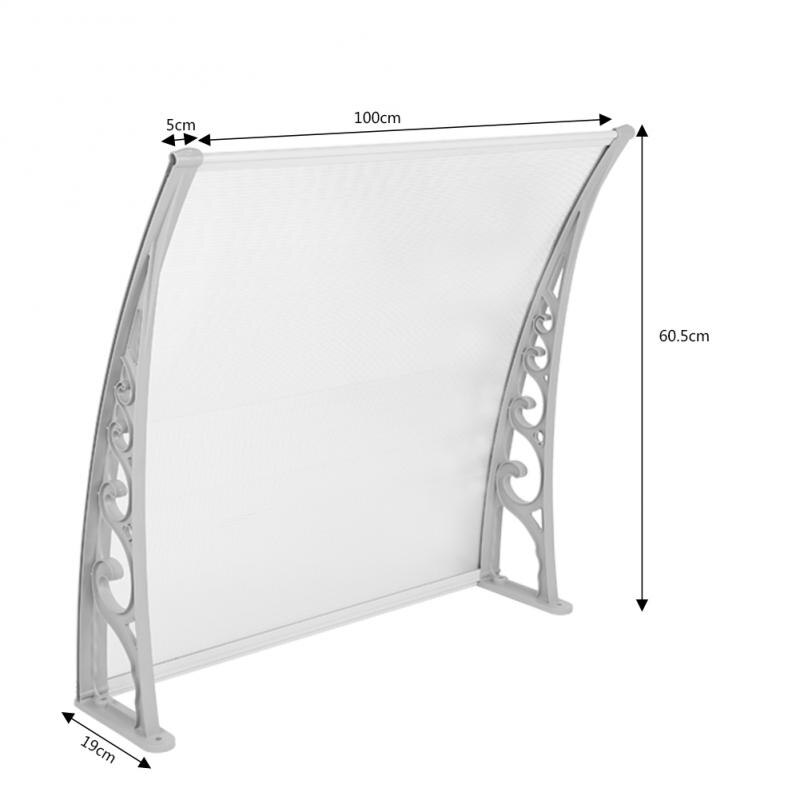 Anti UV sol refugio interior al aire libre toldo marquesinas casa toldo para Patio Puerta de ventana fija cubierta parasol HWC: 60X100 cm