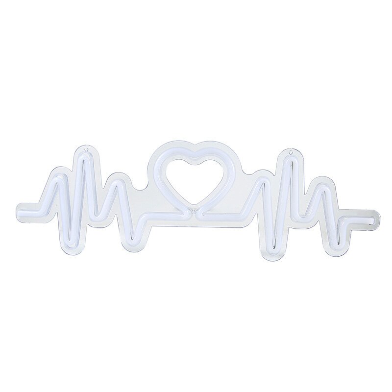 Hartslag Neon Sign Licht Led Liefde Logo Lamp Bruiloft Lighing Backplane Bekentenis Kerst Decor Achtergrond Muur Usb Aangedreven