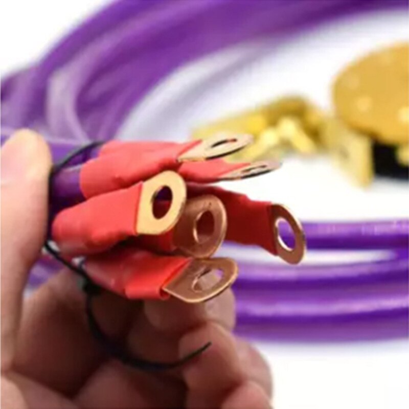 Racing universal Grounding Cable Wire Kit For Universal Car Earth System Grounding Cable Purple 6 points