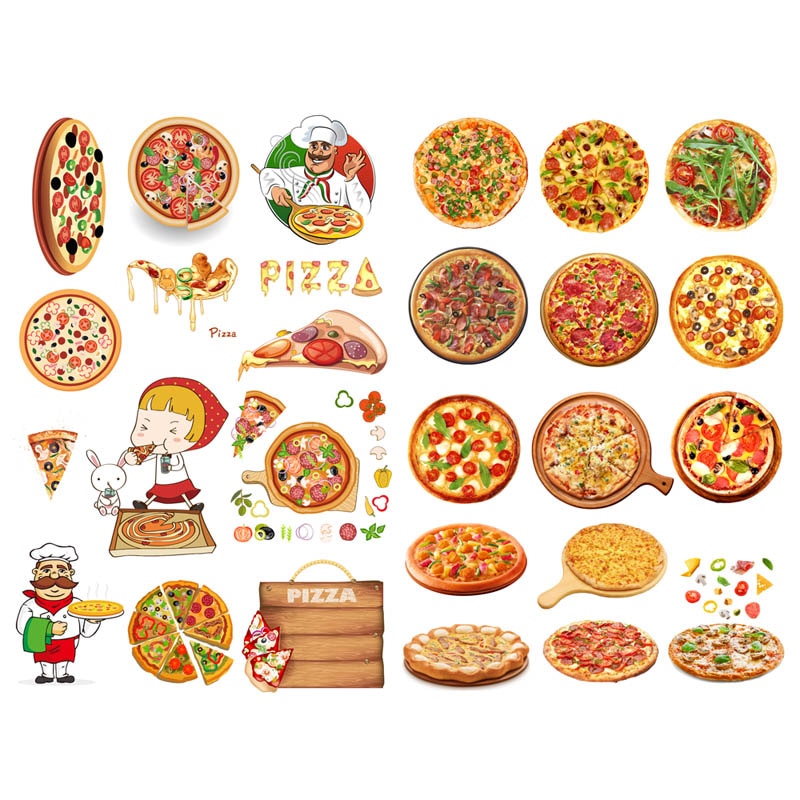 1 Pcs Heerlijke Pizza Eten Voorgesneden Leuke Esthetische Bullet Journal Stickers Scrapbooking Briefpapier Sticker Vlokken Art Supplies