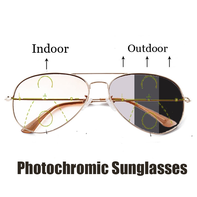 Meekleurende Bifocale Progressieve Leesbril Mannen Kameleon Glazen Mannelijke Kleur Veranderen Zonnebril Driver Dioptrie Eyewear