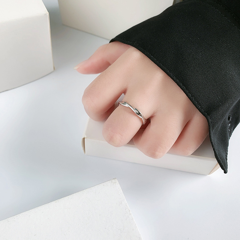 Anelli di filo intrecciato semplici in argento sterling 925 di moda per il commercio all'ingrosso del regalo di gioielleria raffinata di nozze delle donne