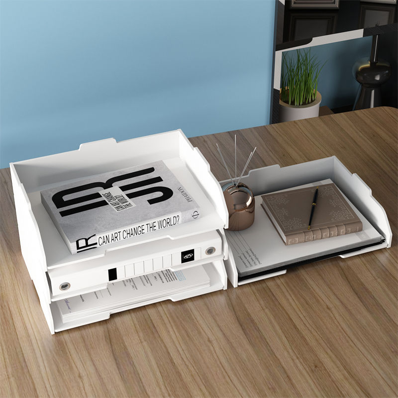 Multi-layer Superimpose Desktop File Tray Organizer A4 Document Paper Organizer Rack Holder Office Stationery Storage Box