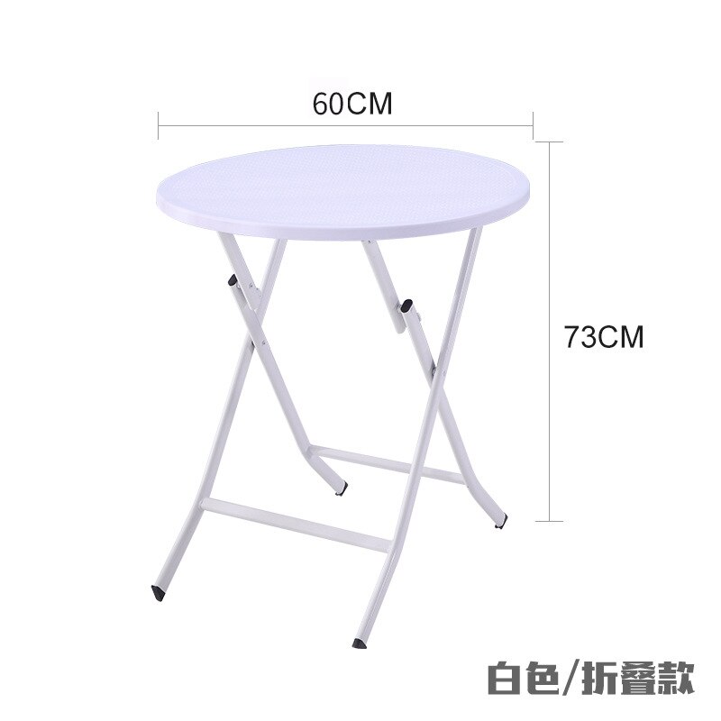 Folding dining table Nordic simple plastic folding table home eating round table dormitory bedroom table stall table: C