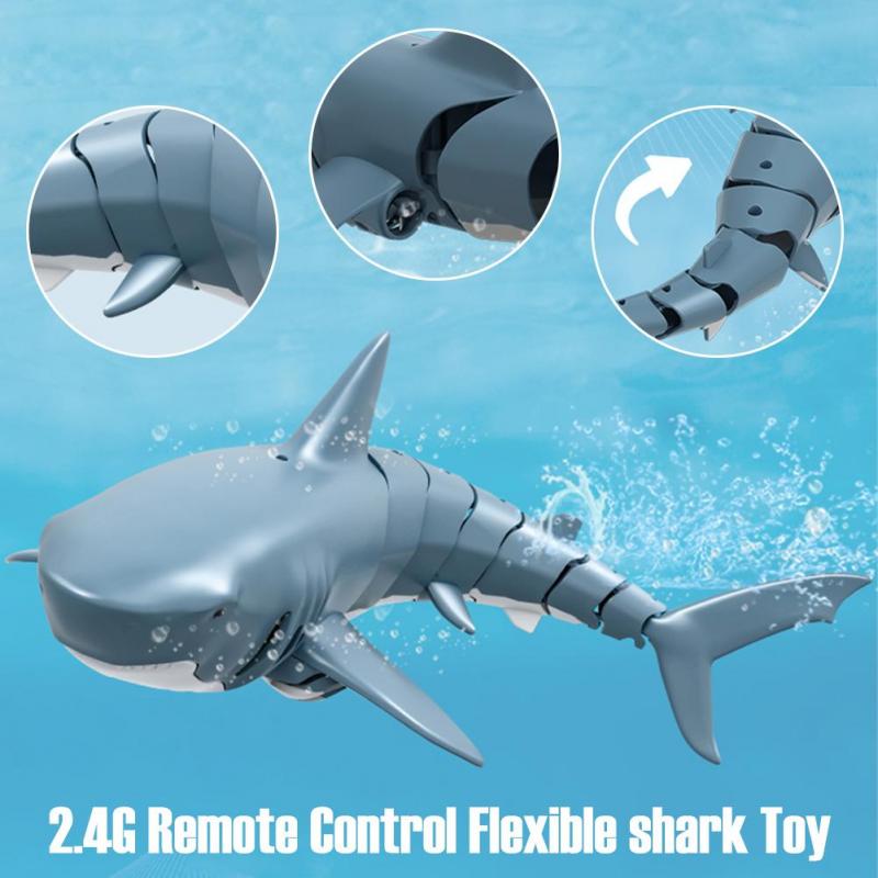 2.4G Highly Gesimuleerde Afstandsbediening Haai Boot Speelgoed Usb Opladen Voor Zwembad Badkamer Funny Speelgoed Rc Speelgoed
