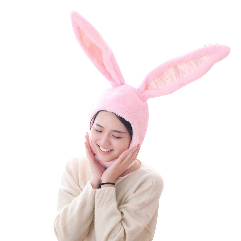 Søde piger hat plys kanin bunny ører hat øreflap cap hoved varmere foto forsyninger: Lyserød